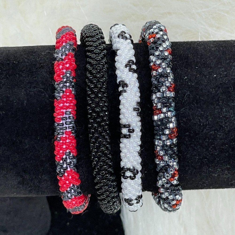 HAND CRAFTED in Nepal Beaded Bracelets (set of 4) #677